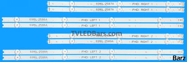 Replacement LED Backlight Array LG AGF79047501 49LH604V LC490DUE-FJM 6916L-2586A 2587A 2588A 2589A 8pcs